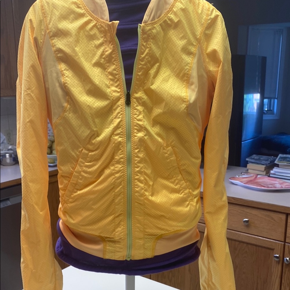Lululemon Athletica Yellow Bomber Jacket with Sporty Design